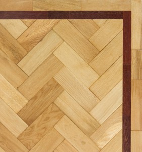 Ekki inset on herringbone pattern