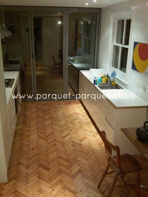 Parquet flooring kitchen or bathroom